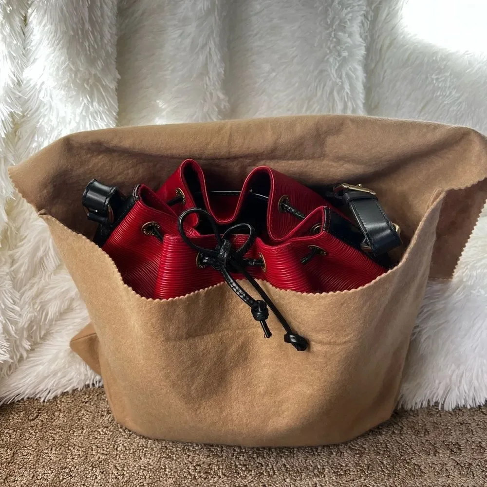 AUTH LOUIS VUITTON EPI LEATHER NOE- BLACK AND RED